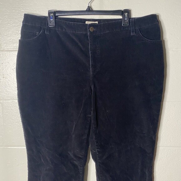 St Johns Bay Womens Corduroy Pants Plus 18W 5 Pockets Mid Rise Black Wide Leg - Picture 4 of 8